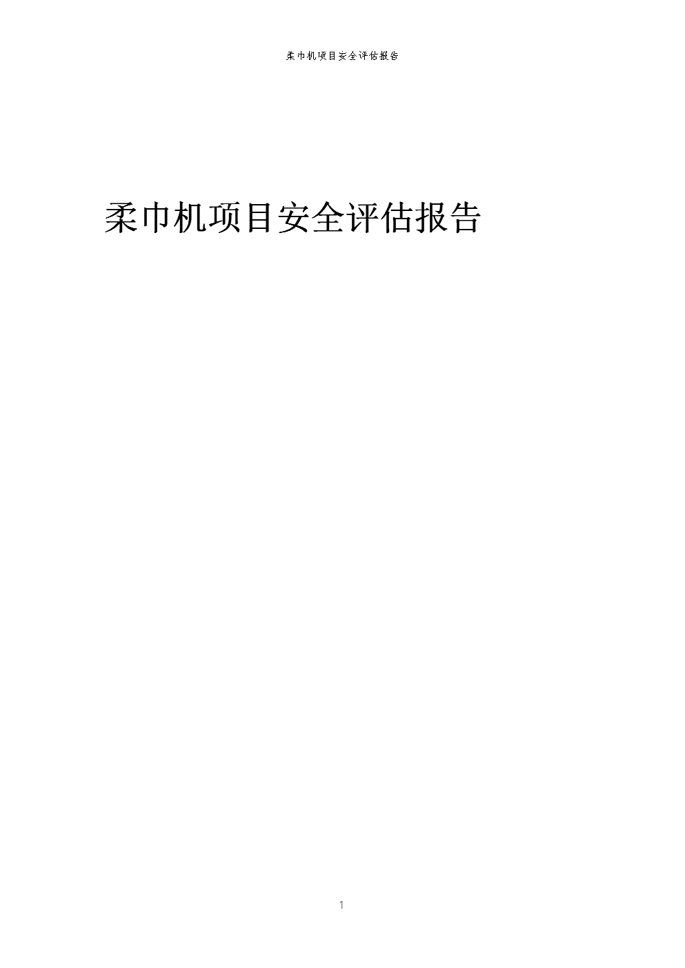 柔巾机项目安全评估报告